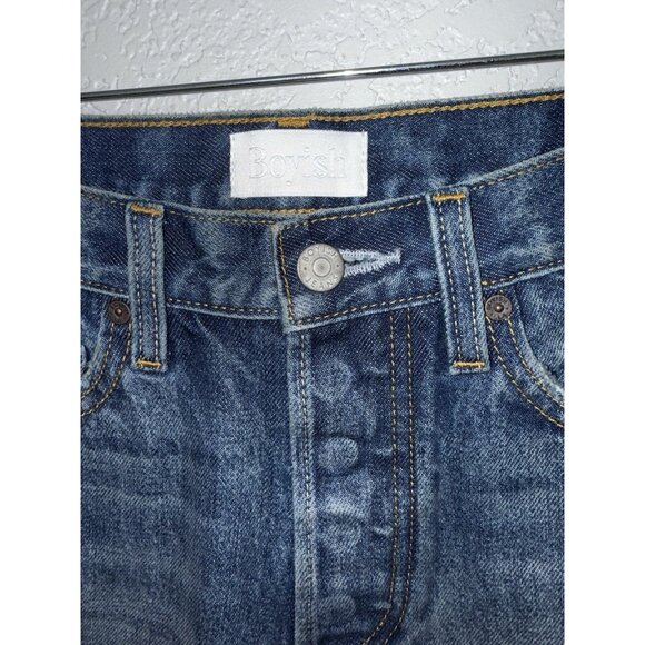 New Boyish Monty High Waist Denim Raw Edge Shorts in Miss Julie 25” Jeans N - Picture 3 of 7